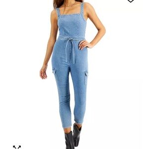 Tinseltown Blue Denim Jumpsuit with Belt